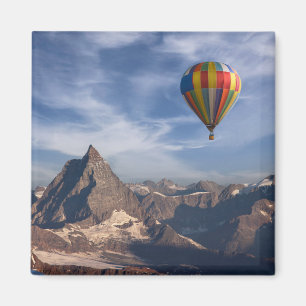 Bergen   Heet Air Ballon Matterhorn Swiss Alps Magneet