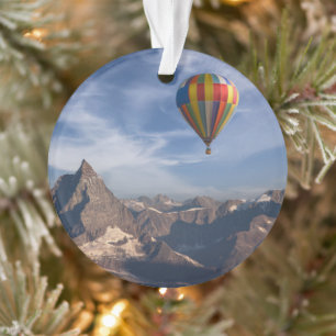 Bergen Heet Air Ballon Matterhorn Swiss Alps Ornament