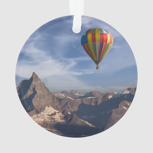 Bergen | Heet Air Ballon Matterhorn Swiss Alps Ornament (achterkant)