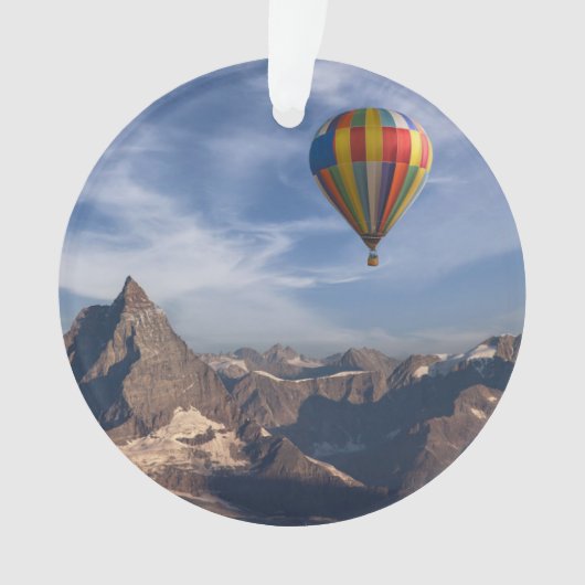 Bergen | Heet Air Ballon Matterhorn Swiss Alps Ornament (voorkant)