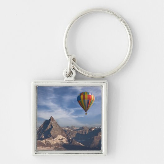 Bergen | Heet Air Ballon Matterhorn Swiss Alps Sleutelhanger (Voorkant)