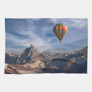 Bergen Heet Air Ballon Matterhorn Swiss Alps Theedoek