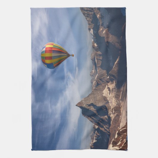 Bergen | Heet Air Ballon Matterhorn Swiss Alps Theedoek (Verticaal)