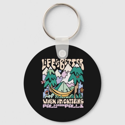 Bergen Herfst Creek Herfsten Tennessee Camping Wil Sleutelhanger (Voorkant)