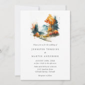 Bergen Herfst Forest Wedding Kaart (Voorkant)