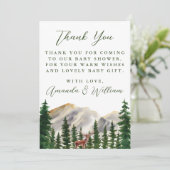 Bergen Herten Baby shower Dank u Bedankkaart (Staand voorkant)