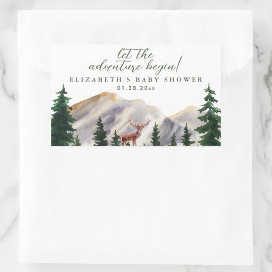 Bergen Herten Baby shower Rechthoekige Sticker (Tas)