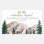 Bergen Herten Baby shower Rechthoekige Sticker (Voorkant)