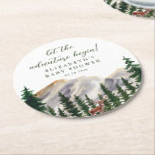 Bergen Herten Baby shower Ronde Kartonnen Onderzetter (Gebogen)