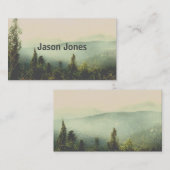 bergen in de fog natuur - landschapsfoto - kunst visitekaartje (Voorkant / Achterkant)