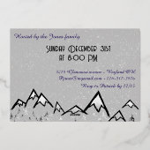 Bergen in de nacht - Oudejaarsfeest goud Folie Uitnodiging (Achterkant)