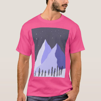 Bergen in de nachtelijke hemel actief t-shirt