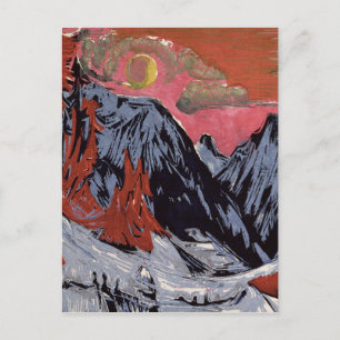 Bergen in de winter 1919 briefkaart