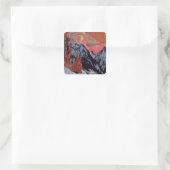 Bergen in de winter 1919 vierkante sticker (Tas)