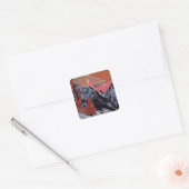 Bergen in de winter 1919 vierkante sticker (Envelop)