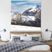 Bergen in de winter in Spanje, Canfranc Canvas Afdruk (Insitu (Slaapkamer))