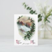 Bergen in de winter  Nieuwjaar Feestdagenkaart (Staand voorkant)