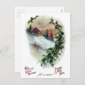 Bergen in de winter  Nieuwjaar Feestdagenkaart (Voorkant / Achterkant)