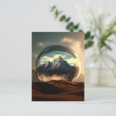 Bergen in een Bubble Wereldbol Briefkaart (Staand voorkant)