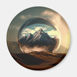 Bergen in een Bubble Wereldbol Magneet