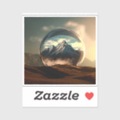 Bergen in een Bubble Wereldbol Sticker (Vel)