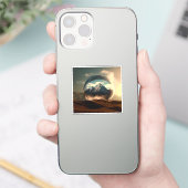 Bergen in een Bubble Wereldbol Sticker (Telefoon)