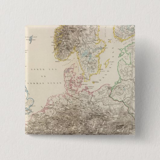 Bergen in Europa Vierkante Button 5,1 Cm (Voorkant)