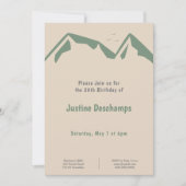 Bergen in Groen - Bruine Verjaardag Uitnodiging (Voorkant)