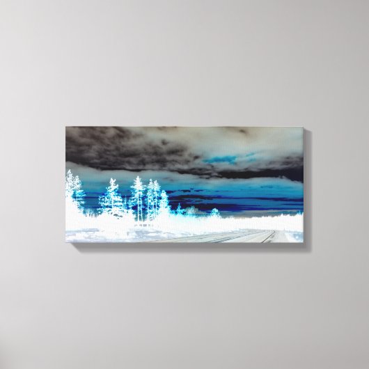 Bergen in het blauw canvas afdruk (Voorkant)