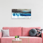 Bergen in het blauw canvas afdruk (Insitu (Woonkamer))