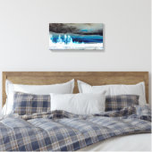 Bergen in het blauw canvas afdruk (Insitu (Slaapkamer))