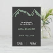 Bergen in het groen - Black Birthday uitnodiging (Staand voorkant)