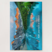 Bergen in het meer van Louise, Alberta Canada Legpuzzel (Verticaal)