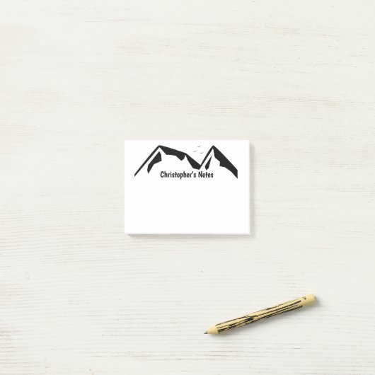 Bergen in het zwart post-it® notes (Op bureau)