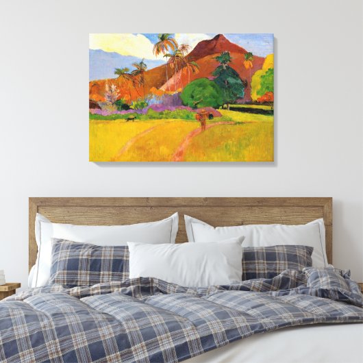 'Bergen in Tahiti' - Paul Gauguin Canvas Afdruk (Insitu (Slaapkamer))