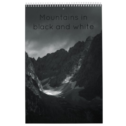 Bergen in zwart-wit fotokalender kalender (Hoes)