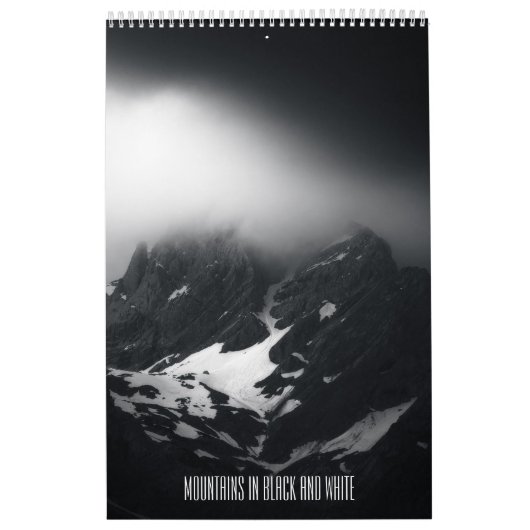 Bergen in zwart-wit v2 fotokalender kalender (Hoes)