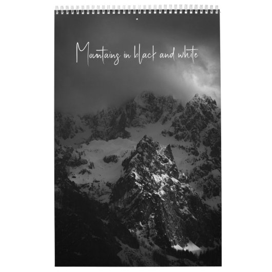 Bergen in zwart-wit v3 fotokalender kalender (Hoes)