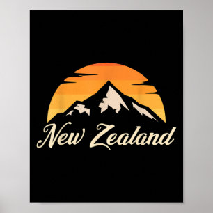 Bergen Kiwi Rugbyliefhebber Cadeau Nieuw-Zeeland Poster