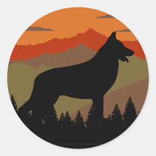 Bergen Land Duitse Herder GSD Ronde Sticker