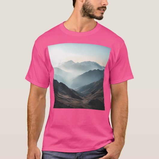 Bergen Landschap Bergen Poster Natuur Muur A T-shirt (Voorkant)