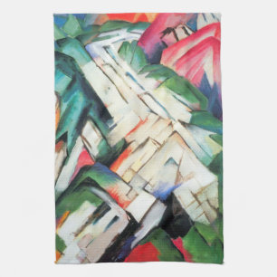 Bergen (Landschap) door Franz Marc, Vintage Kunst Theedoek