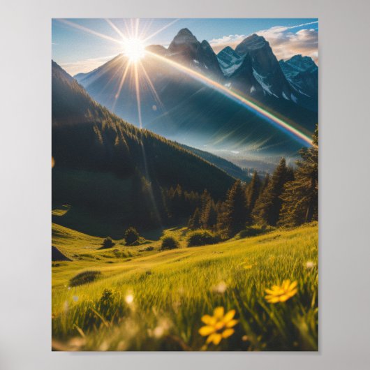 Bergen landschap poster (Voorkant)