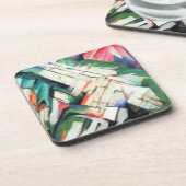 Bergen (landschap) van Franz Marc,  kunst Bier Onderzetter (Linkerzijde)
