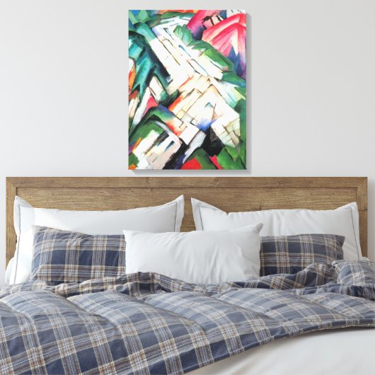 Bergen (landschap) van Franz Marc,  kunst Canvas Afdruk (Insitu (Slaapkamer))