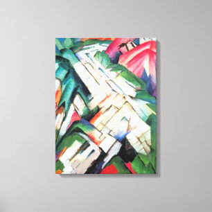 Bergen (landschap) van Franz Marc,  kunst Canvas Afdruk