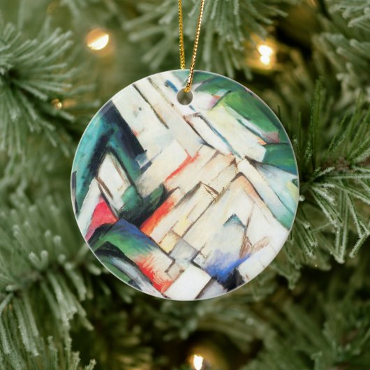 Bergen (landschap) van Franz Marc, kunst Keramisch Ornament (Boom)
