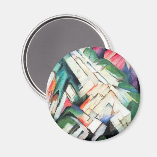 Bergen (landschap) van Franz Marc,  kunst Magneet (Voorkant / Achterkant)