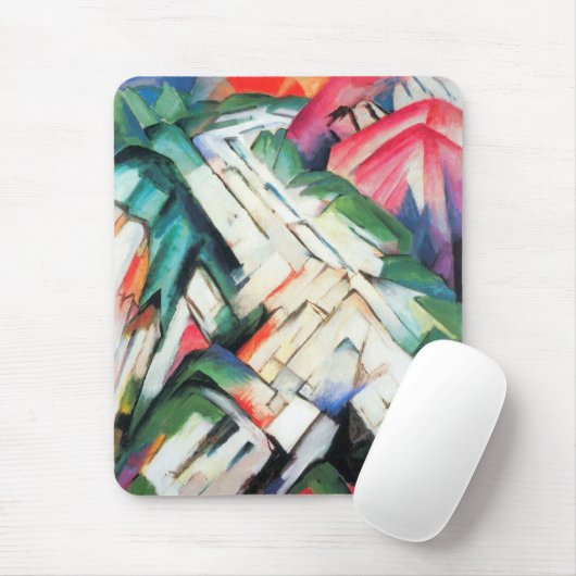 Bergen (landschap) van Franz Marc,  kunst Muismat (Met muis)