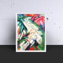 Bergen (landschap) van Franz Marc,  kunst Poster